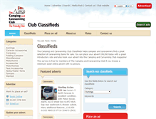 Tablet Screenshot of classifieds.campingandcaravanningclub.co.uk