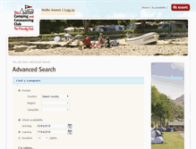 Tablet Screenshot of booking.campingandcaravanningclub.co.uk